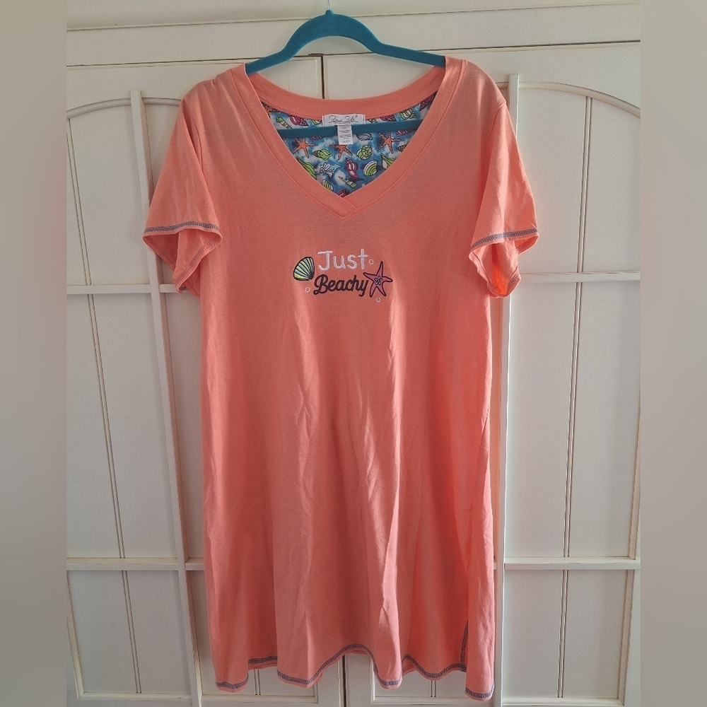 Rene Rofe Orange and Blue Seashell Sleepwear - Picture 8 of 11